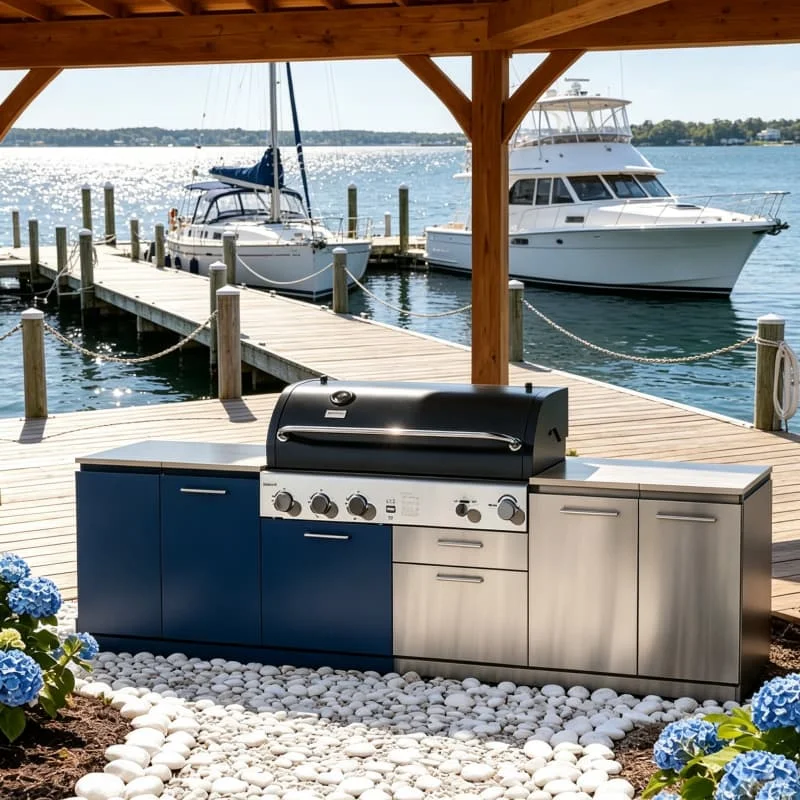 Stainless Steel Outdoor Kitchen Prep Table With Deep Sink Faucet Cutting Board For Garden Patio Deck BBQ Station Customized