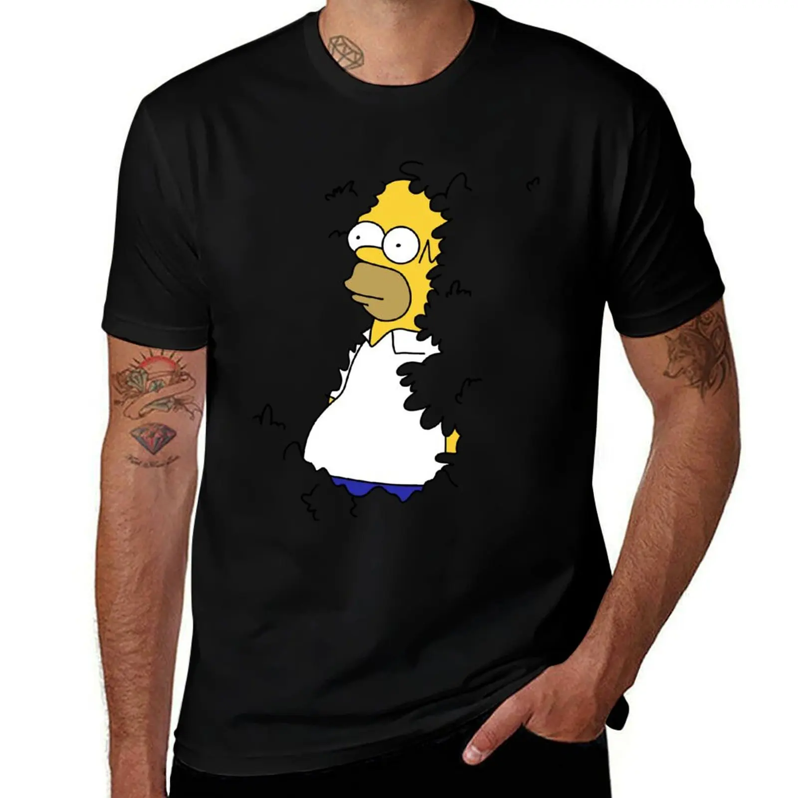 

Homer In Hedge Meme T-Shirt T-Shirt Funny t-shirt shirts graphic tees slim fit t shirts for men