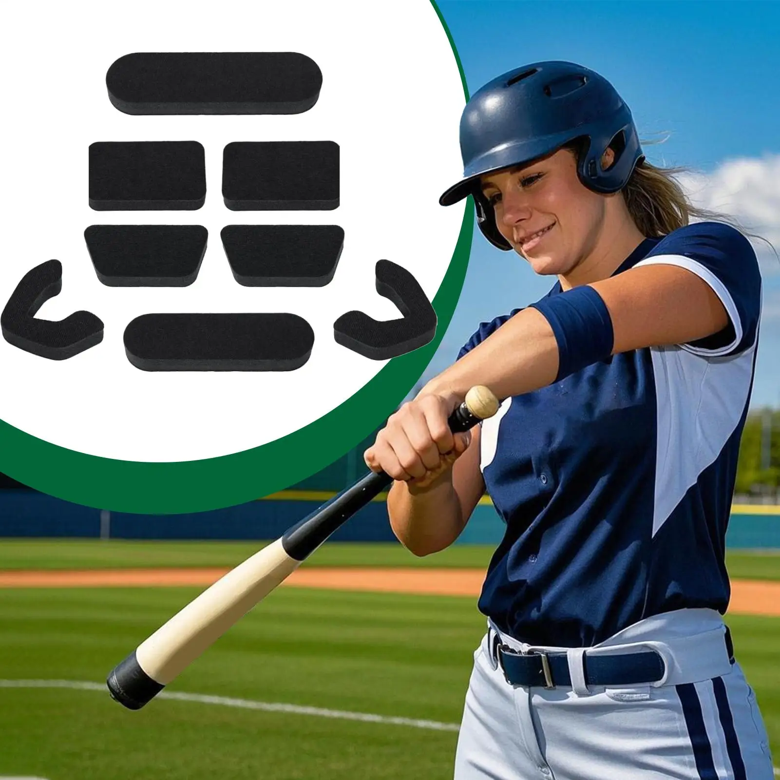 Universal Helmet Padding 2cm Thickened Soft Foam Liner Pads for Baseball Batting & Catcher Helmets, Softball, Training