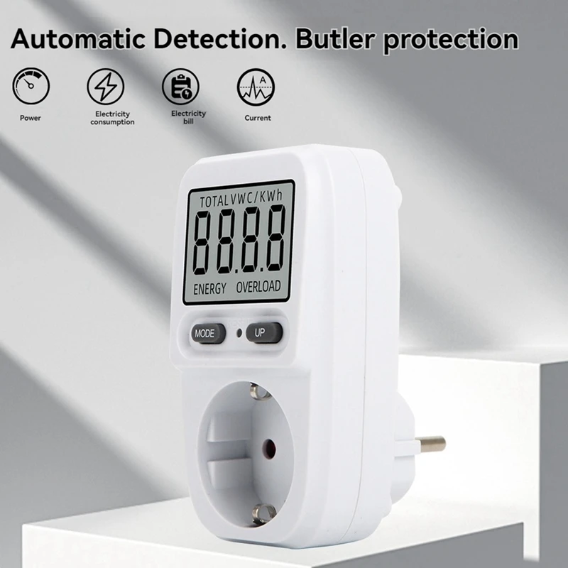 Electricity Power Meter Wattmeter LCD Energy Meter Socket Electric Tester Measuring Outlet Power Analyzer EU Plug