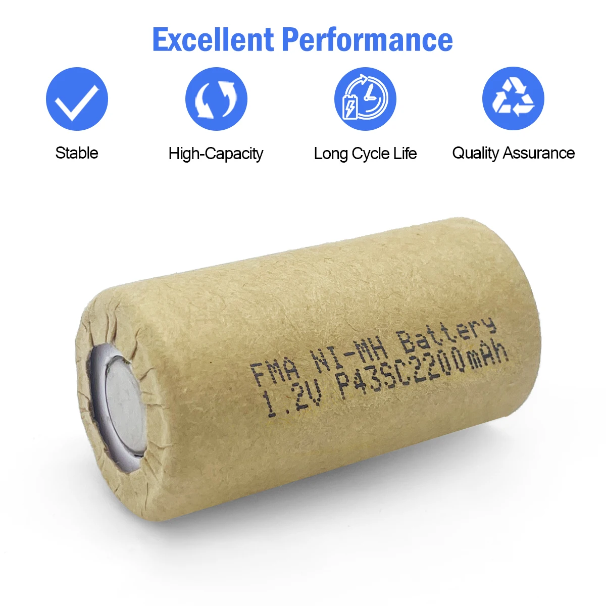2pcs 1.2V Sub C SC Ni-Cd 800-1800mAh Ni-MH 1600-4000mAh Rechargeable Battery for Power Tools RC Toys Industrial Equipment
