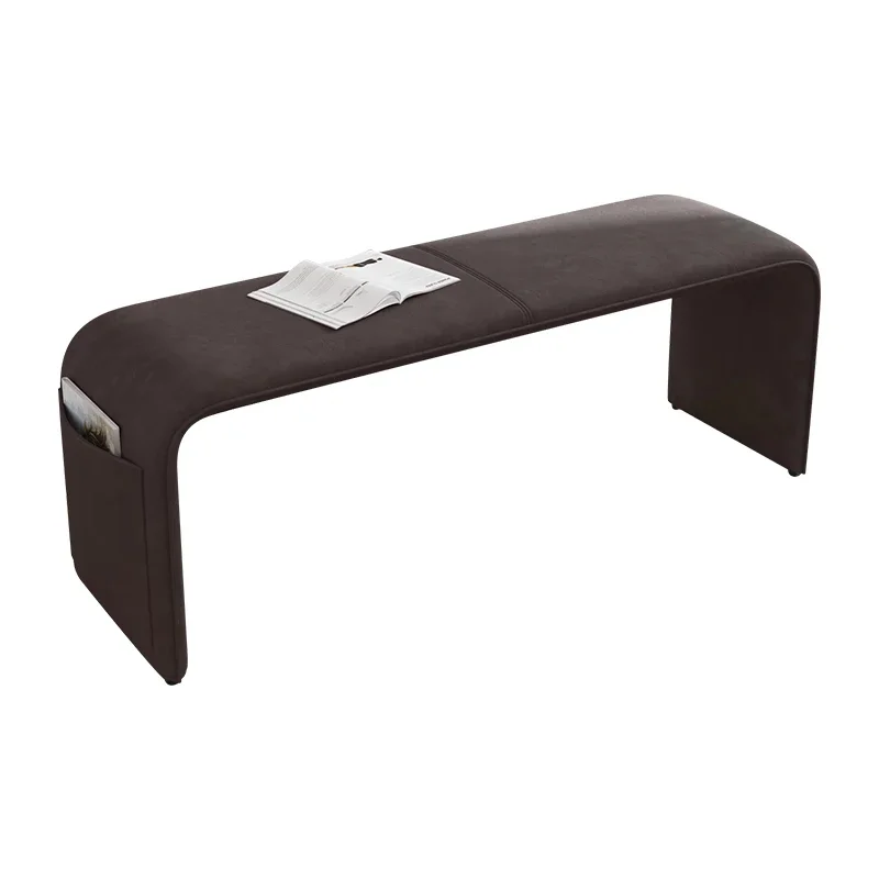 Nordic design home shoe changing stool, light luxury bedroom bedside stool, simple modern saddle leather living room