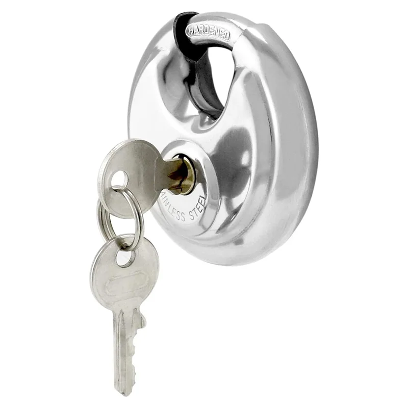 

Disc Locks, Heavy Duty Steel Keyed Padlock Disc Storage Locks For Storage Unit Moving Trailers, 3/8Inch Shacklen01r