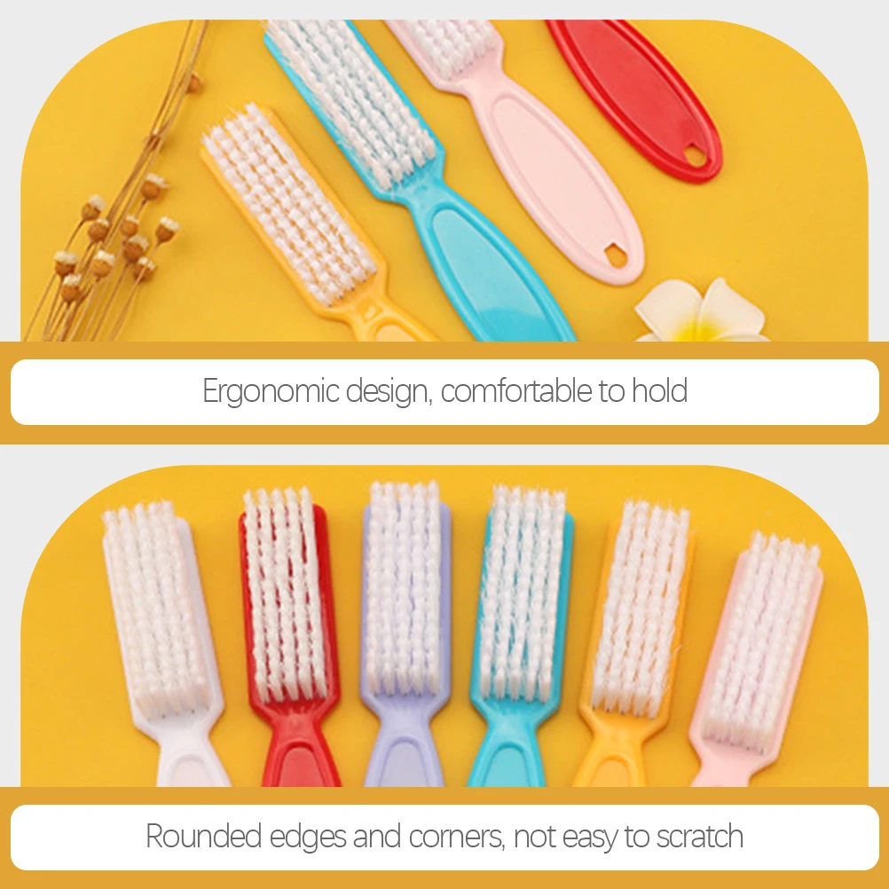 

Nail Brushes Durable Plastic Cleaning Tools Fingernail Scrubbers Portable Manicure Supplies Kitchen Bathroom Travel Lightweight