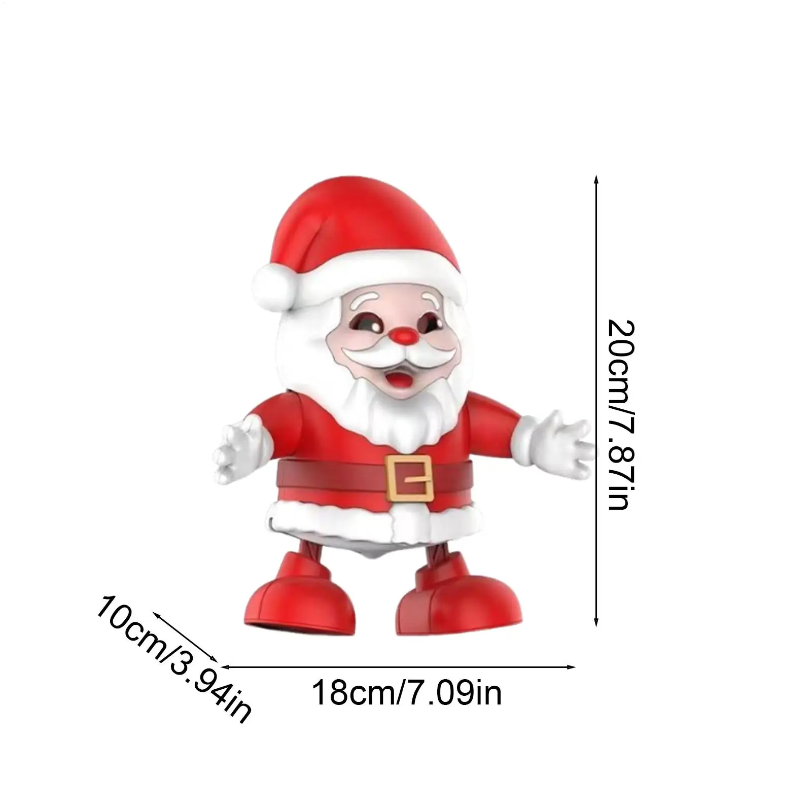 ซานต้าเต้นรำ 7.87 นิ้ว ของเล่นคริสต์มาสร้องเพลงเต้นรำ มีไฟ ตุ๊กตาเทศกาลสำหรับงานเฉลิมฉลองในบ้าน ครอบครัว และงานปาร์ตี้วันหยุด