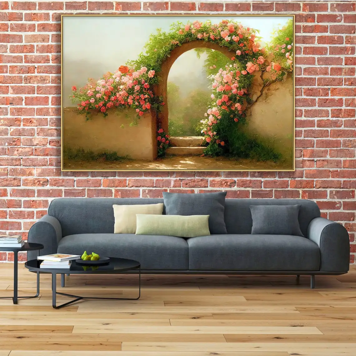 

Flowers Gate Handmade Oil Painting On Canvas Abstract Colorful Painting Hand Painted Large Wall Art Modern Home Decor For Room