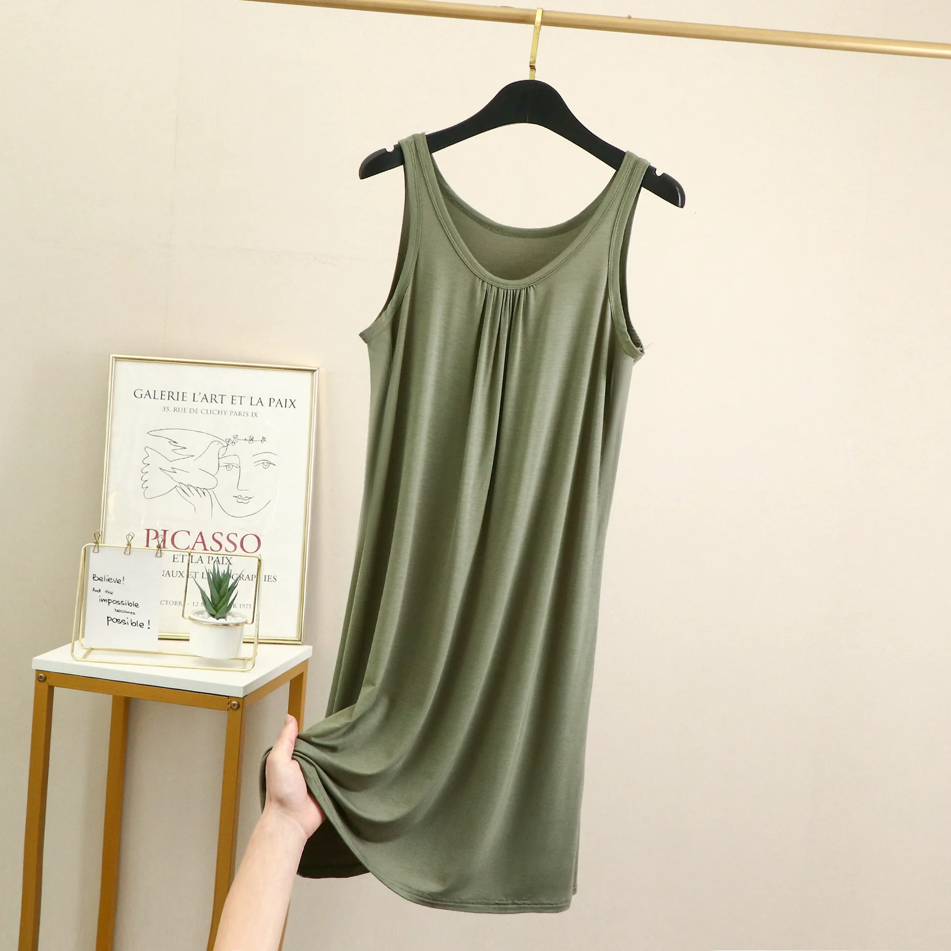 3XL-6XL Women's Nightwear Dress Sleeveless Vest Nightdress Thin Summer Sleepwear Modal Comfortable Home Wear Nightgowns