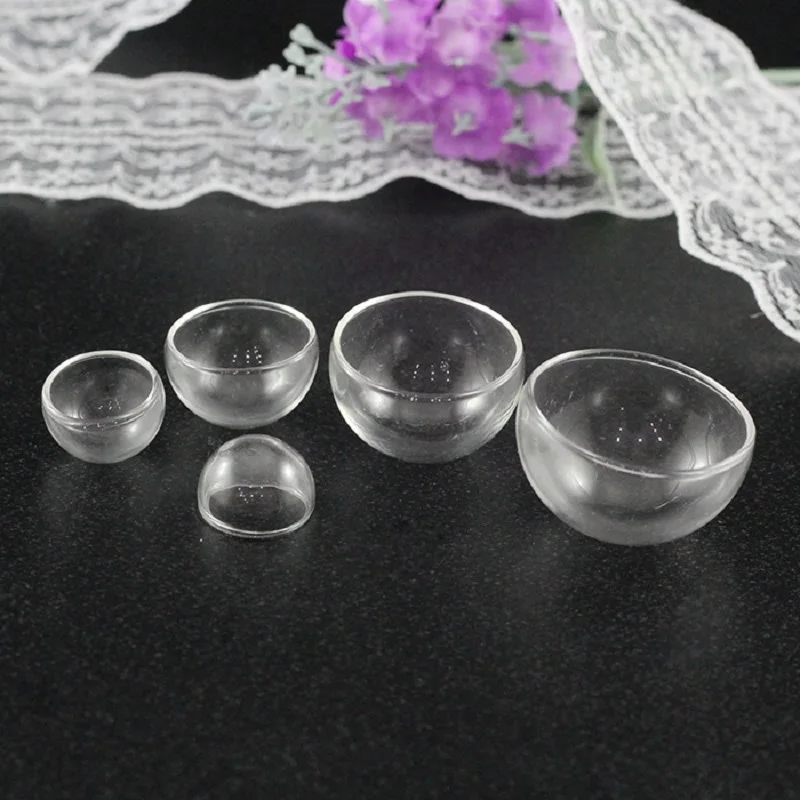 Accesorios de joyería hechos a mano DIY, cubierta de vidrio semicircular semiesférica transparente, accesorios para colgante de collar, cubierta de bola de cristal