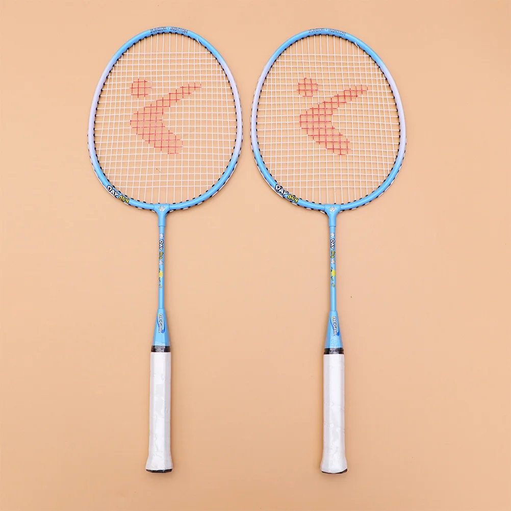 

1Pair Badminton Racket Aluminum Alloy Cartoon Pattern Lightweight Outdoor Sports Training Practice Equipment