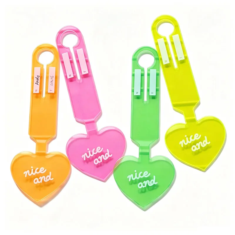 Wear-resistant Luggage Tag Anti-lost Writable Label Bendable Fluorescent Transparent PVC Tags Travel Accessories Long Labels