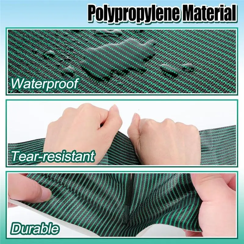 Cuttable 39X8in Swimming Pool Cover Patch Kit, Repair Mesh With Adhesive Backing, Tear-Resistant Green Replacement Patch-AT30