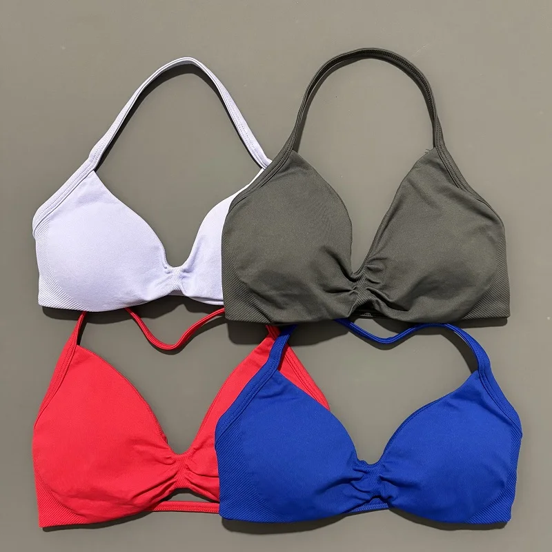 حمالة صدر رياضية لليوجا ملابس داخلية للنساء في صالة الألعاب الرياضية حمالة صدر بدون ظهر عالية الدعم ملابس نشطة للياقة البدنية وتمارين الرسن #5