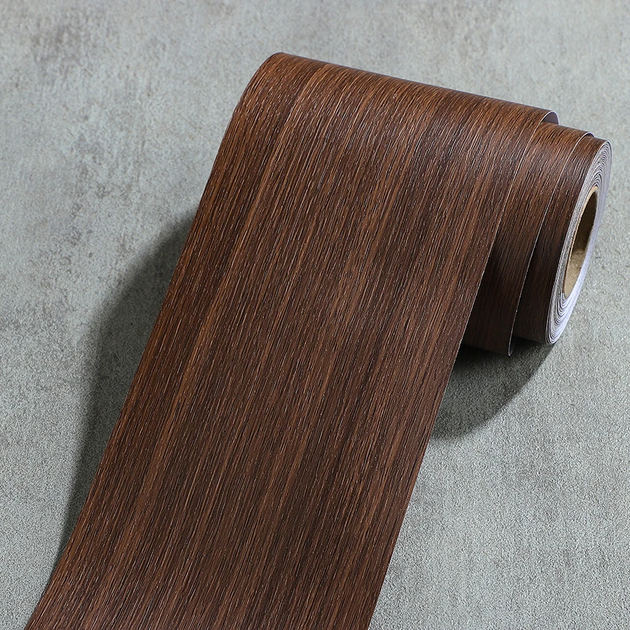 PVC wood grain sticker self-adhesive brown straight grain self-adhesive wallpaper kitchen wood board hole trimming decorative fu