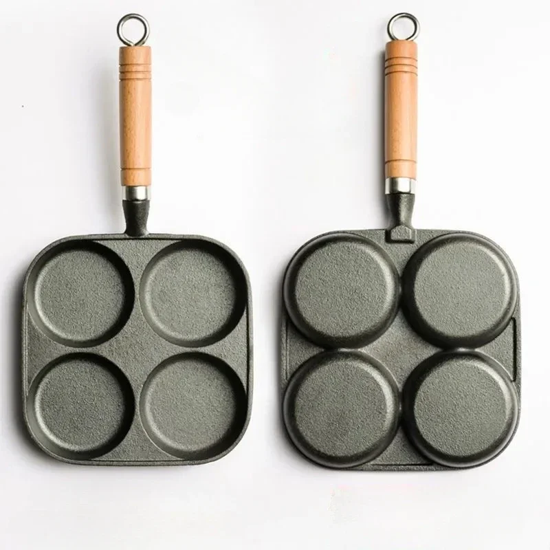 

Чугунная сковорода для яиц с 4 чашками, антипригарная сковорода для яиц, блинница для газовых и индукционных кухонных инструментов