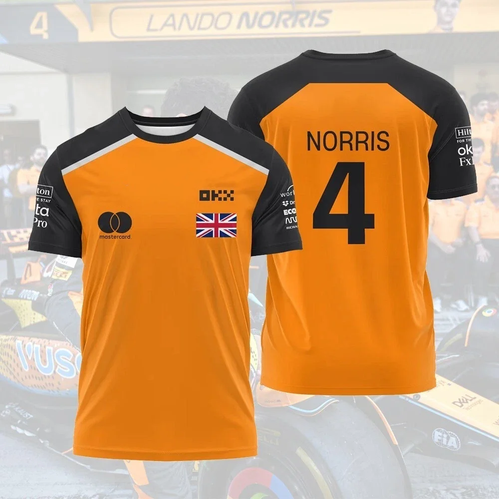 

2025 New F1 Racing T-shirt Summer Men's Lando Norris Driver Outdoor Sports Racing T-shirt Quick drying Bicycle Riding Clothing