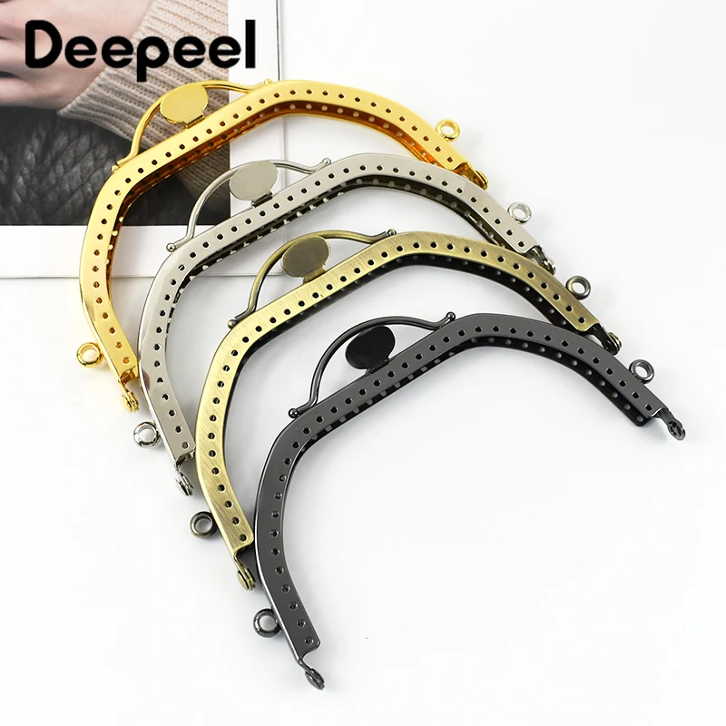 Meetee 1/2/4Pcs 13cm Metal Bag Handle Women's Purse Frame Kiss Clasp Handmade Sewing Brackets DIY Bags Handles Accessories