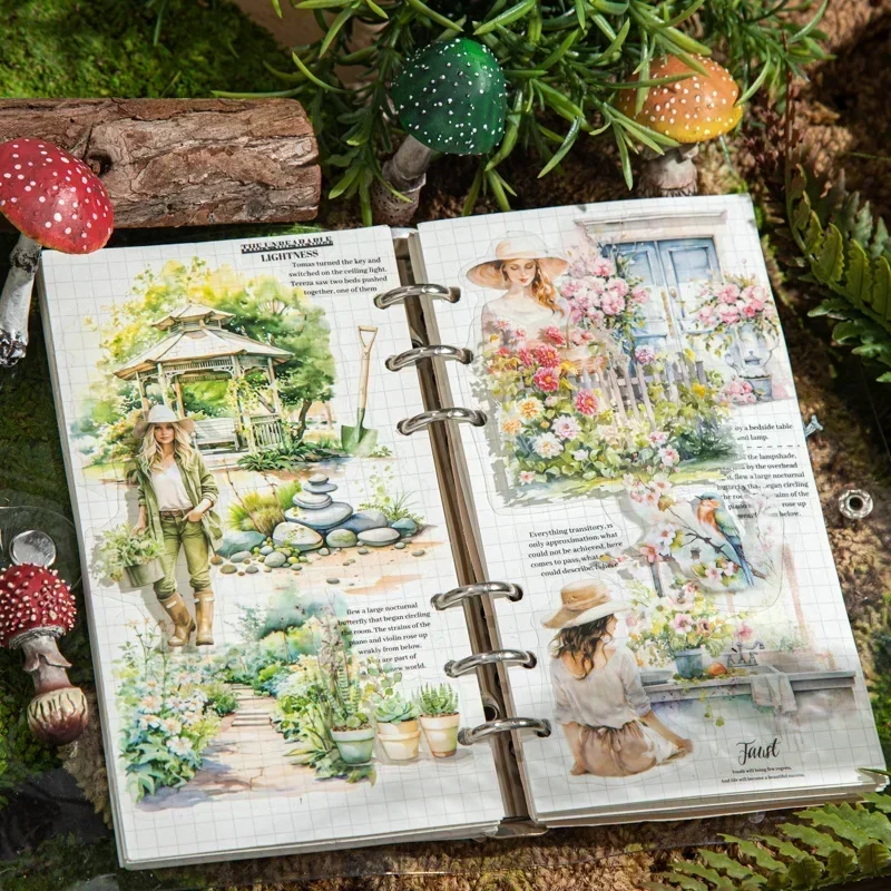 20 個春緑デイジー春の庭の植栽庭の背景スクラップブックカット文具ステッカー用品 137*85 ミリメートル