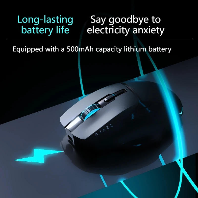 AJAZZ AJ039pro ماوس ألعاب لاسلكي RGB تصميم مريح اتصال ثلاثي الوضع PAW3212 مستشعر لألعاب الكمبيوتر