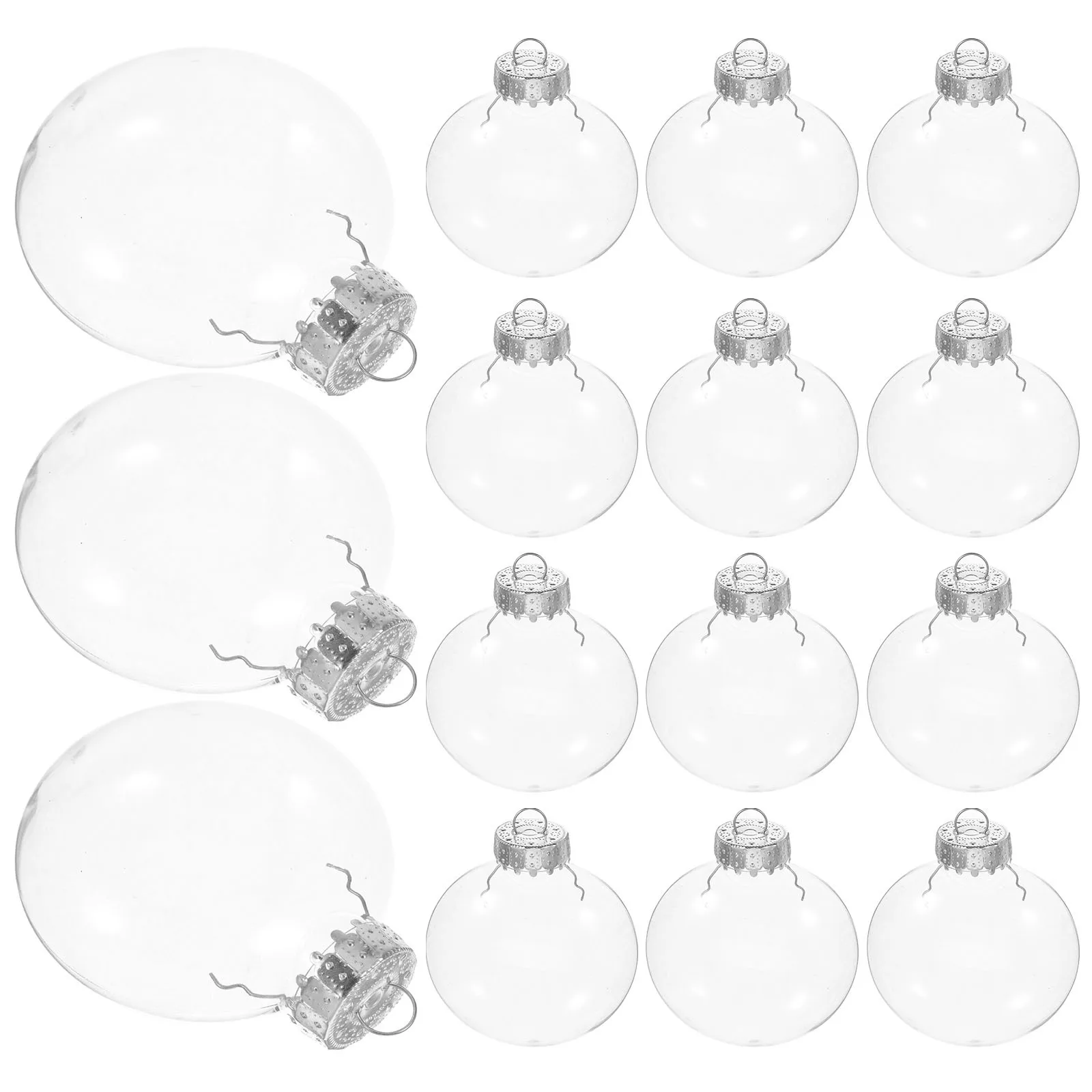 

20Pcs Flat DIY Ornament Balls Transparent Christmas Tree Hanging Decor Festive Xmas Party Decoration Supplies Xmas Tree Ornament