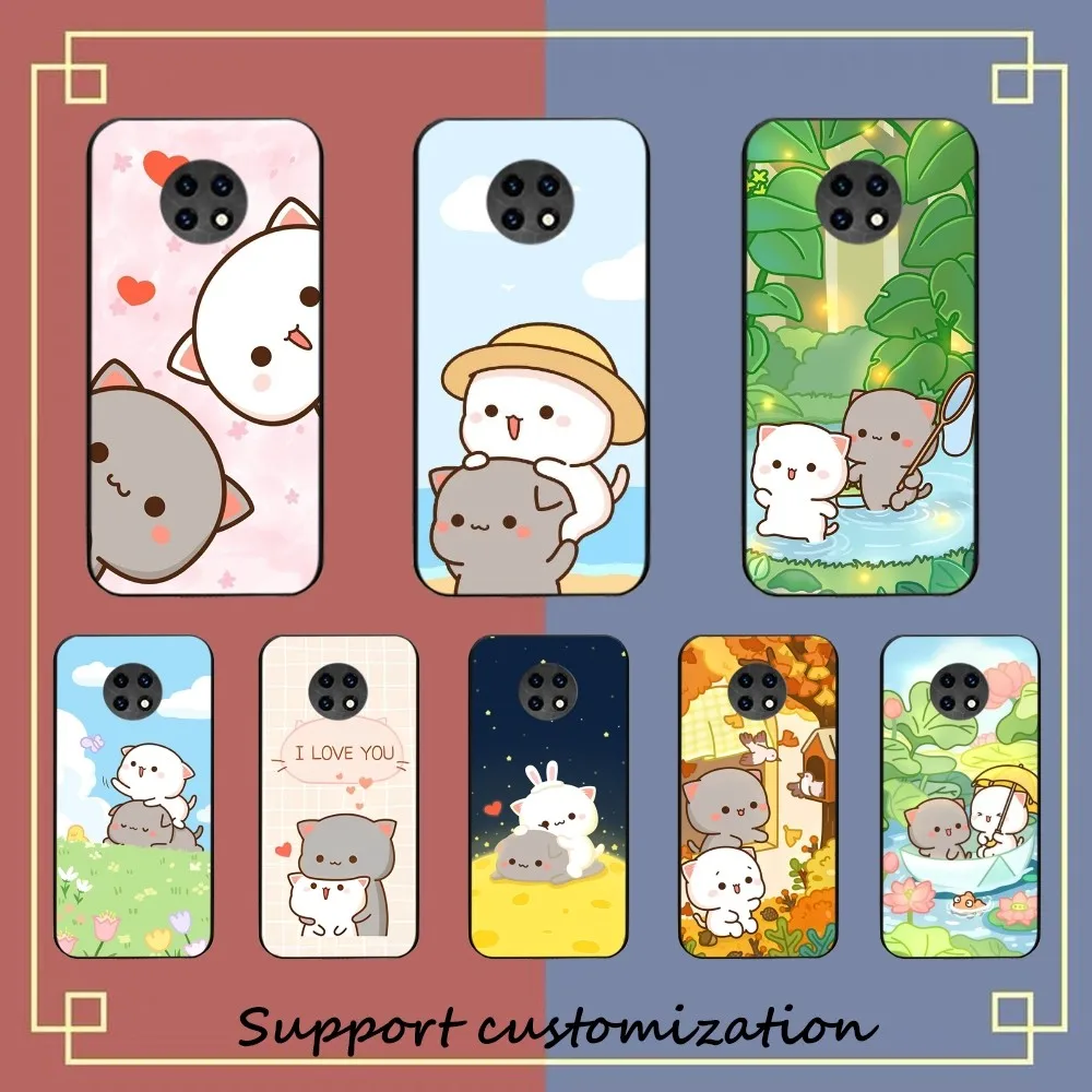 Cartoon Peach Mochi Cat Phone Case For Redmi 5 6 7 8 9 10 Plus Pro 6 7 8 9 A GO K20 K30 K40 Pro Plus F3 Fundas