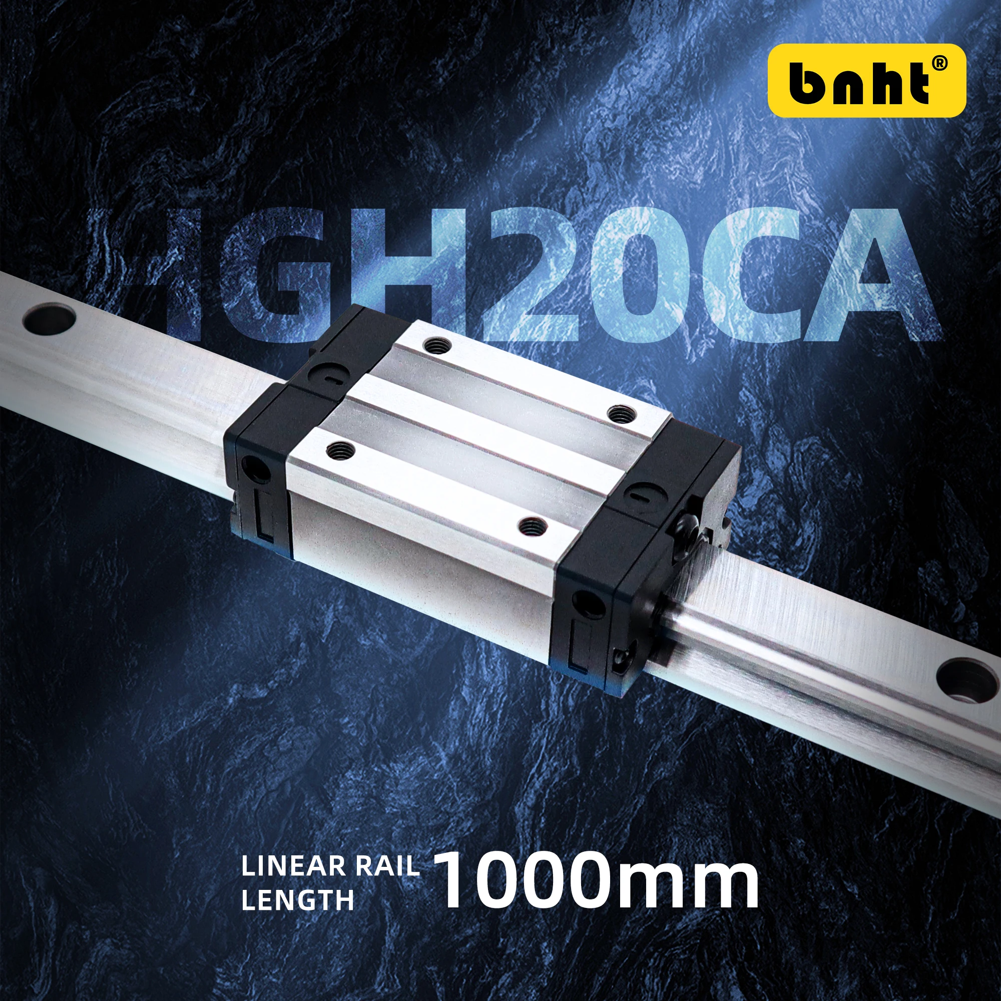 HGH20CA Linear Guide Rail 1000mm with CNC Slide Block Set, Linear Motion Guideway for CNC Router, 3D Printer, Milling Machine