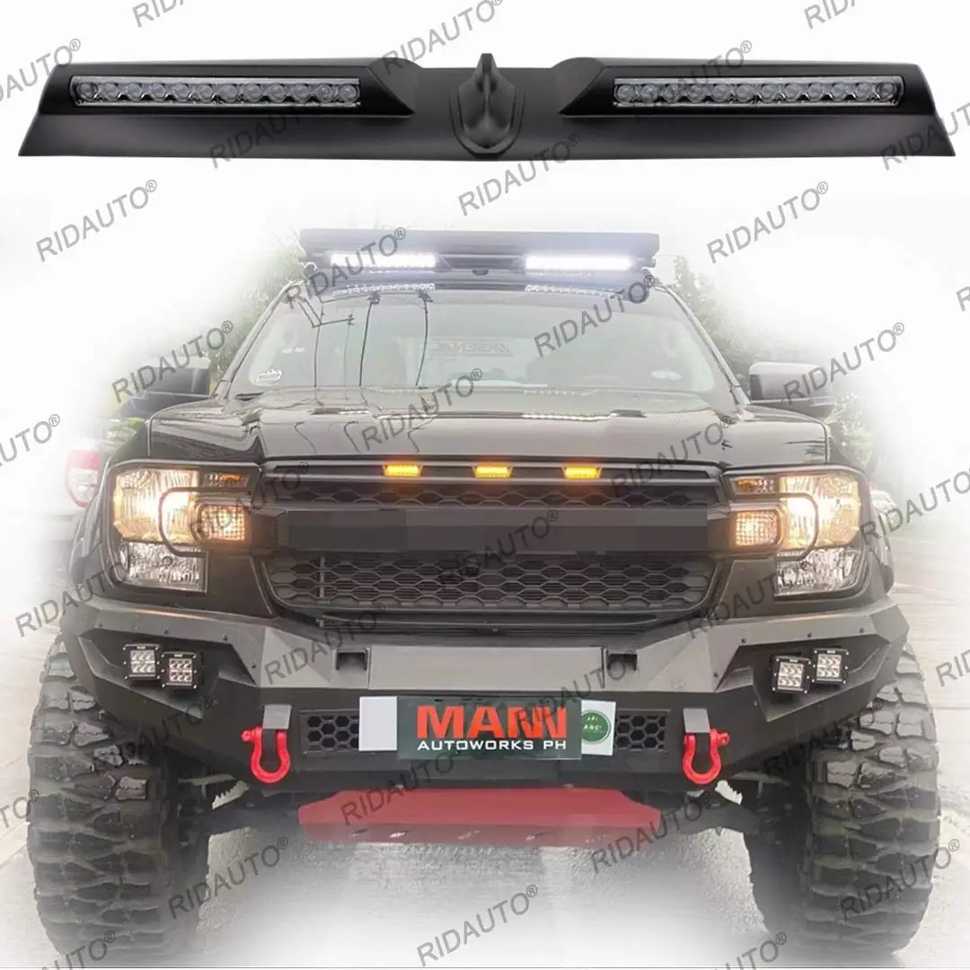 White LED Roof Rack Light Bar Offroad For Ford Ranger 2012-2024 4X4 Modified Non-Destructive Installation Roof Light Bar Pickup