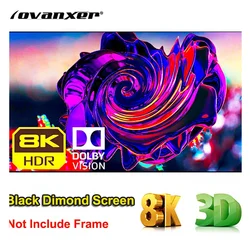 100 inch 2025 Newest ALR Ambient Light Rejecting Black Diamond Frameless Projector Screen For Long Throw Projection 16:9 3D 8K