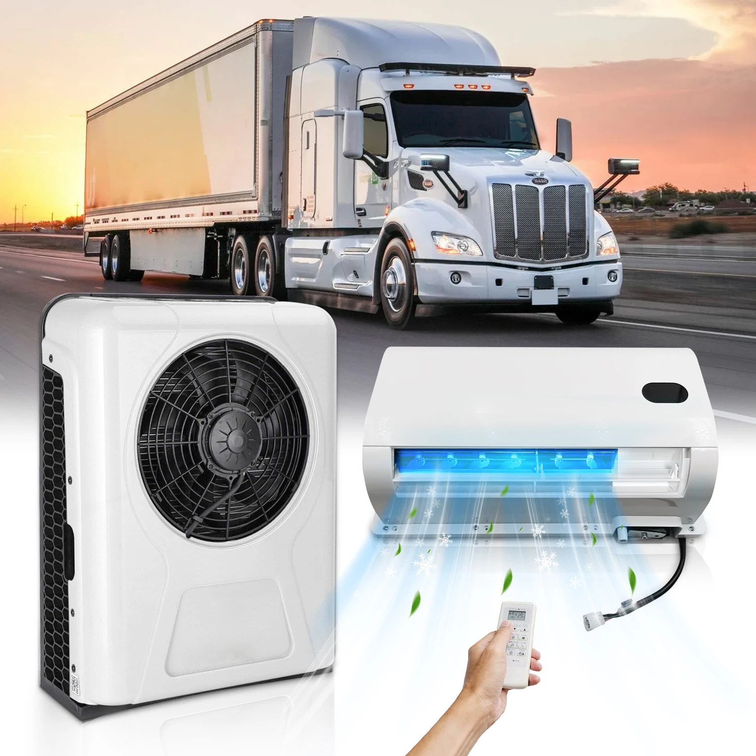 Treeligo 10500btu Auto elektrische Park kühlung Klimaanlage 12V/24V Split Air AC-Einheit für LKW Wohnwagen Wohnmobil RV