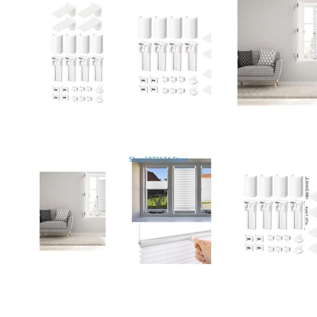 Y3NB Pleats Blind Bracket Kits Rolling Curtain Shade Replacement Accessories Set