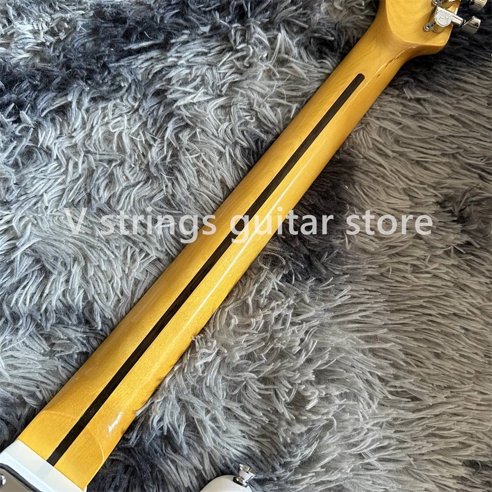 Penjualan laris gitar listrik putih leher maple fingerboard chrome hardware dalam stok guitarra pengiriman cepat