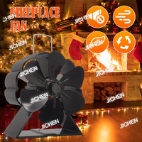 JC Mini 6 Blade Fireplace Fan Heat Powered Stove Fan Log Wood Burner Eco-fan Quiet Home Firewood Heater Efficient Heat