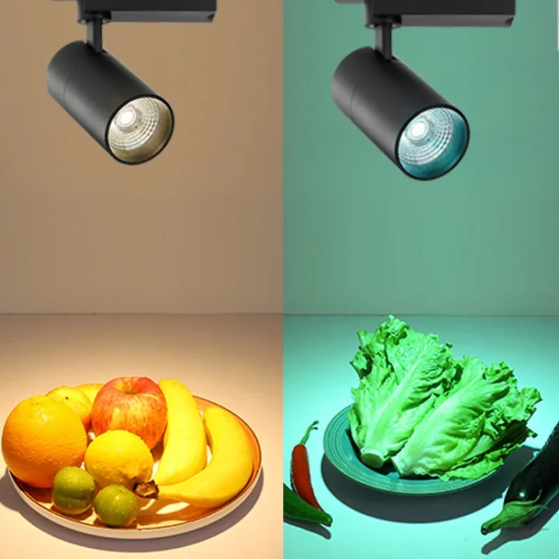 Imagem -02 - Led Track Light Fixture Cob Lâmpada de Parede Rail Spot Lights 30w Spotlight Carne Fresca Frutos do Mar Vegetais Lâmpada de Supermercado