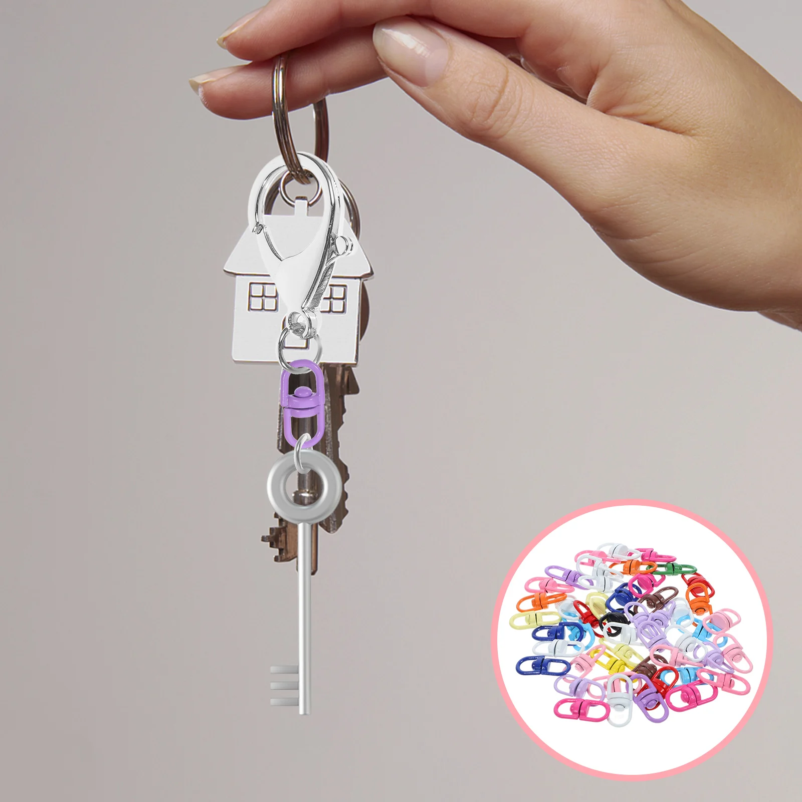 

1 Set Zinc Alloy Keychain Swivel Clasp Durable Metal Trigger Snap Clasps For Diy Crafts Repair Accessories Handmade Key Ring