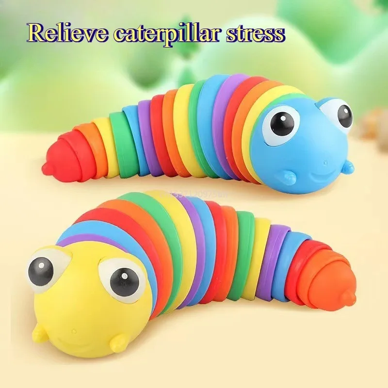 Jouet de décompression de 14.5cm, mignon en forme de chenille, jouet de Table de bureau, jouet sensoriel pour enfants et adultes