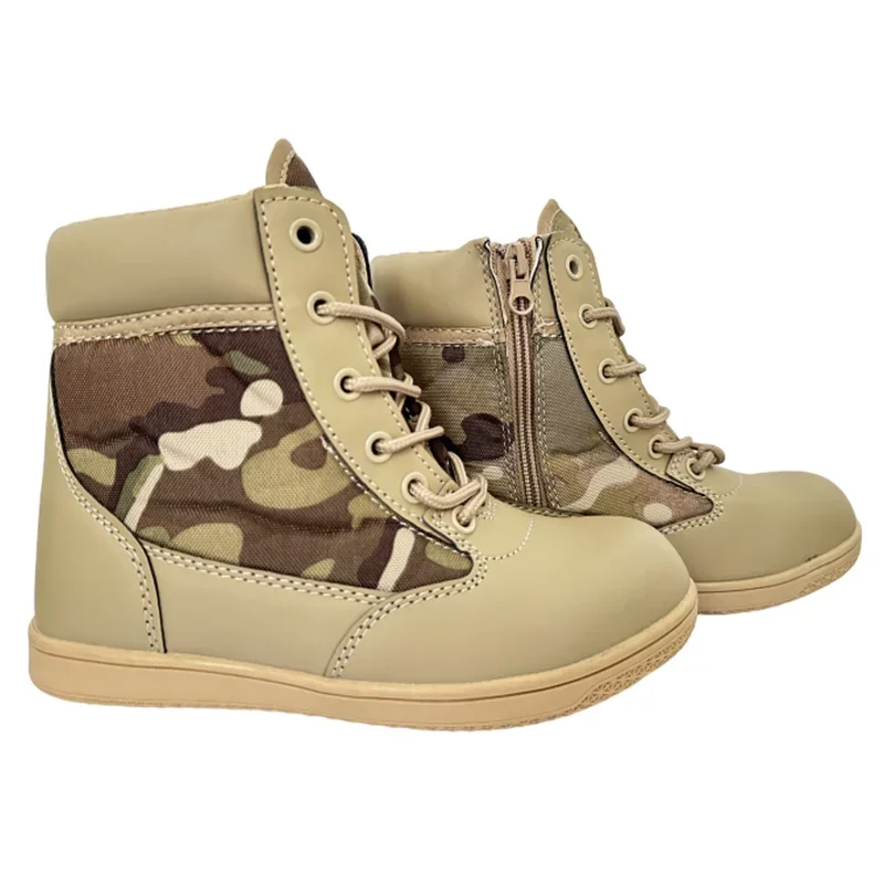 Kids Boots Training Children Outdoor Tactical Boots Hiking Anti-Collision Anti-Fall Travel Combat Botas