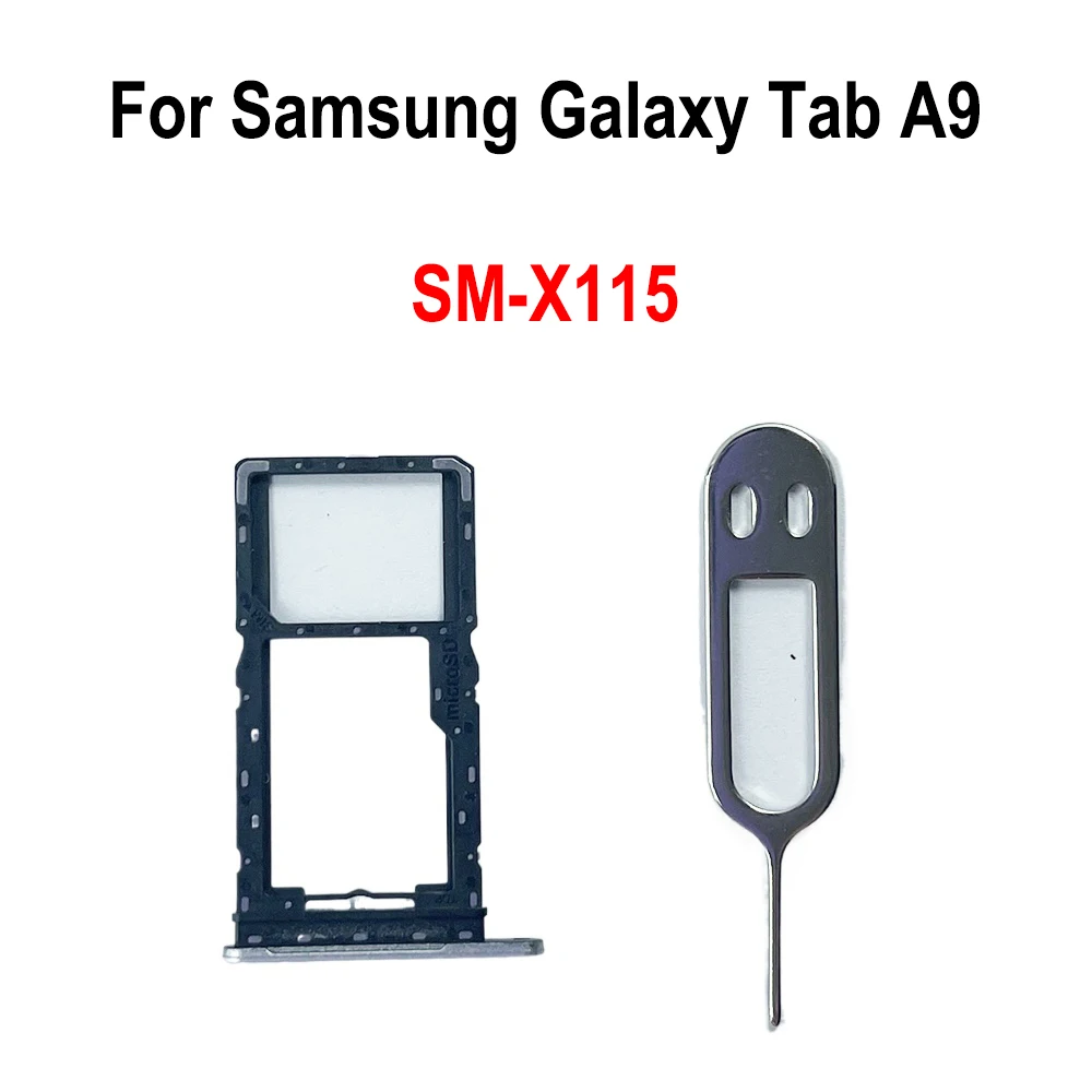 Gefensi SIM Card Tray + Micro SD Card Tray For Samsung Galaxy Tab A9 S115 SM-X115 Sim Tray SD Card Replacement Parts