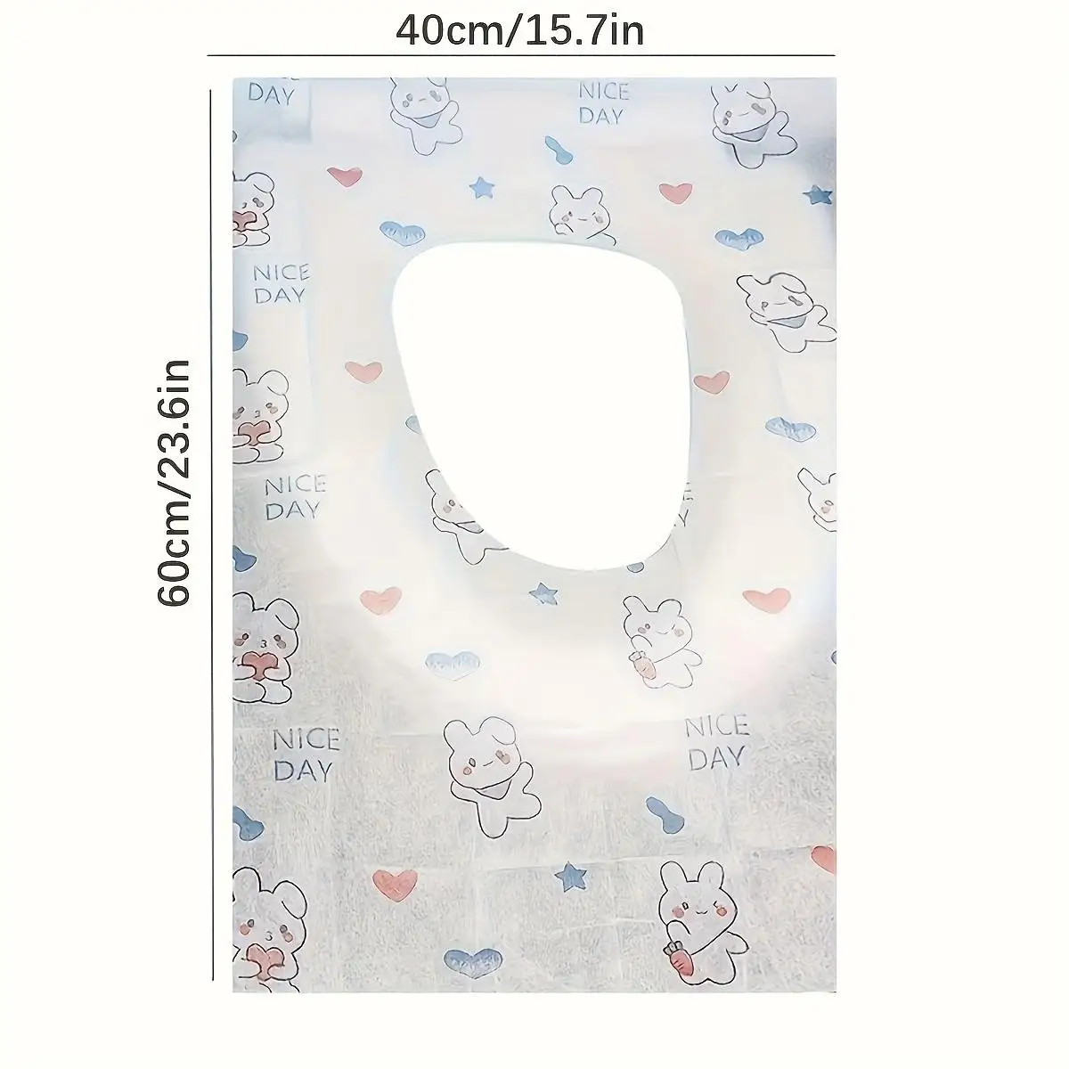 10Pcs Disposable Toilet Seat Covers-Adorable Rabbit&Heart Design,Extended&Wide for Public Restrooms,Travel&Airplane.Portable