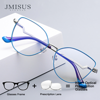 JMISUS Cat Eye Photochromic Anti Blue Light Blocking Reading Glasses for Women Myopia Hyperopia Prescription Optical Eyeglasses