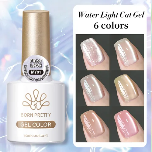 Imagen 2 del producto BORN PRETTY-esmalte de Gel magnético para ojos, luz de agua, gato, plata, oro rosa, cristal, barniz semipermanente para remojar, manicura de 10ml
