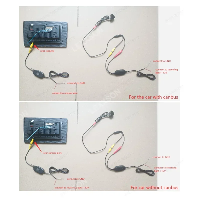 LEXXSON Parking Wireless Universal Car Rear View Camera with 8 LED Back Reverse Camera RCA Night Vision Receiver & Transmitter