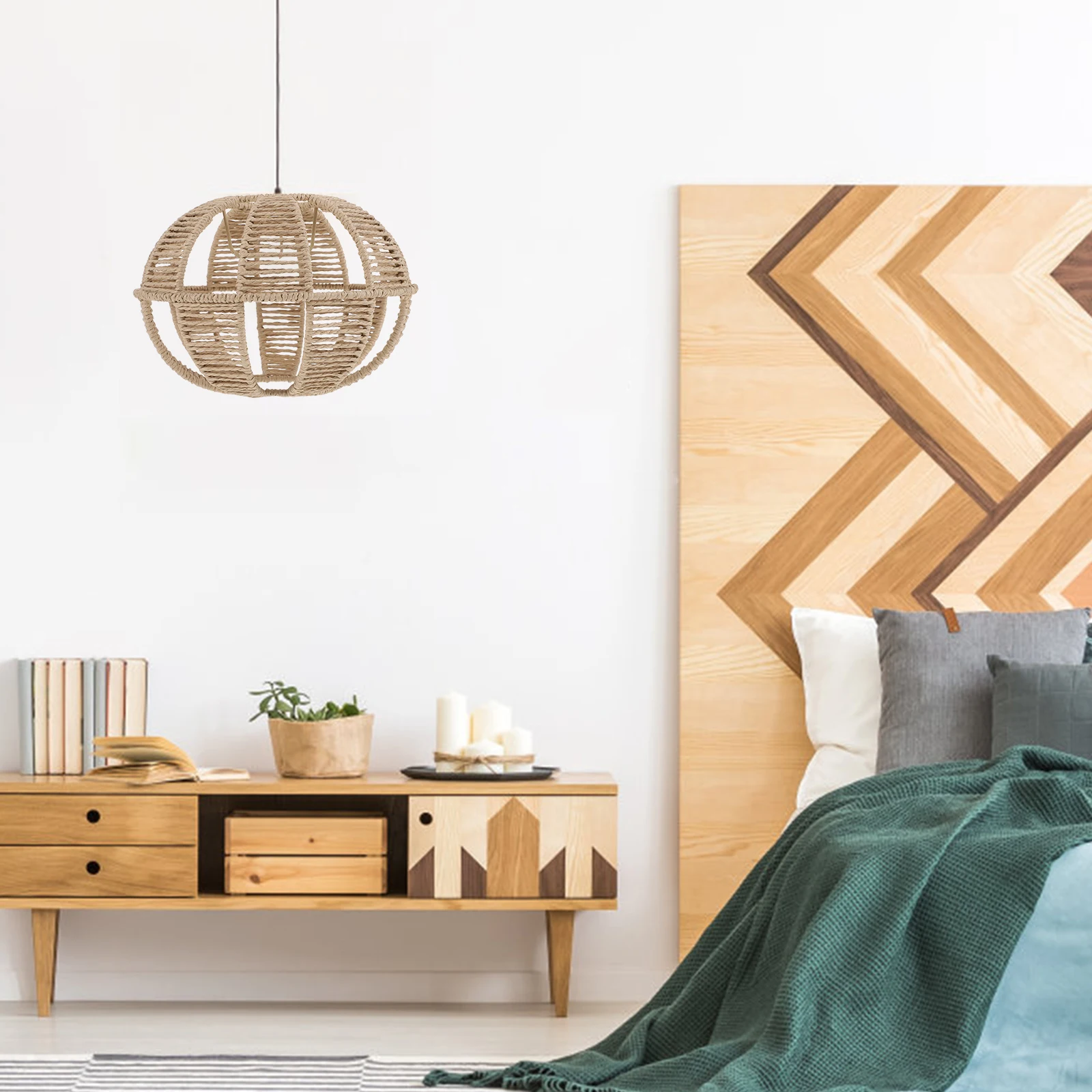 

Rustic Retro Lampshade Woven Paper Rattan Cover for Ceiling Light Small Lampshades Home Decor Cafe Restaurant Wedding Theme