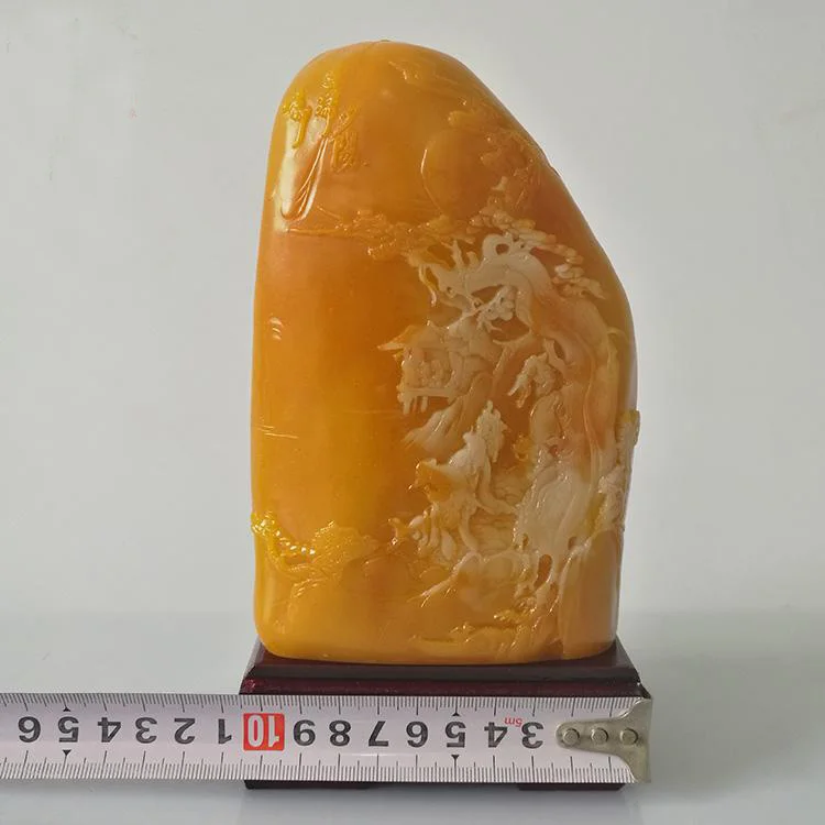 20CM TALL  # 2020 Asia HOME lobby Company SHOP efficacious Talisman Mascot landscape jade carving Sculpture FENG SHUI statue