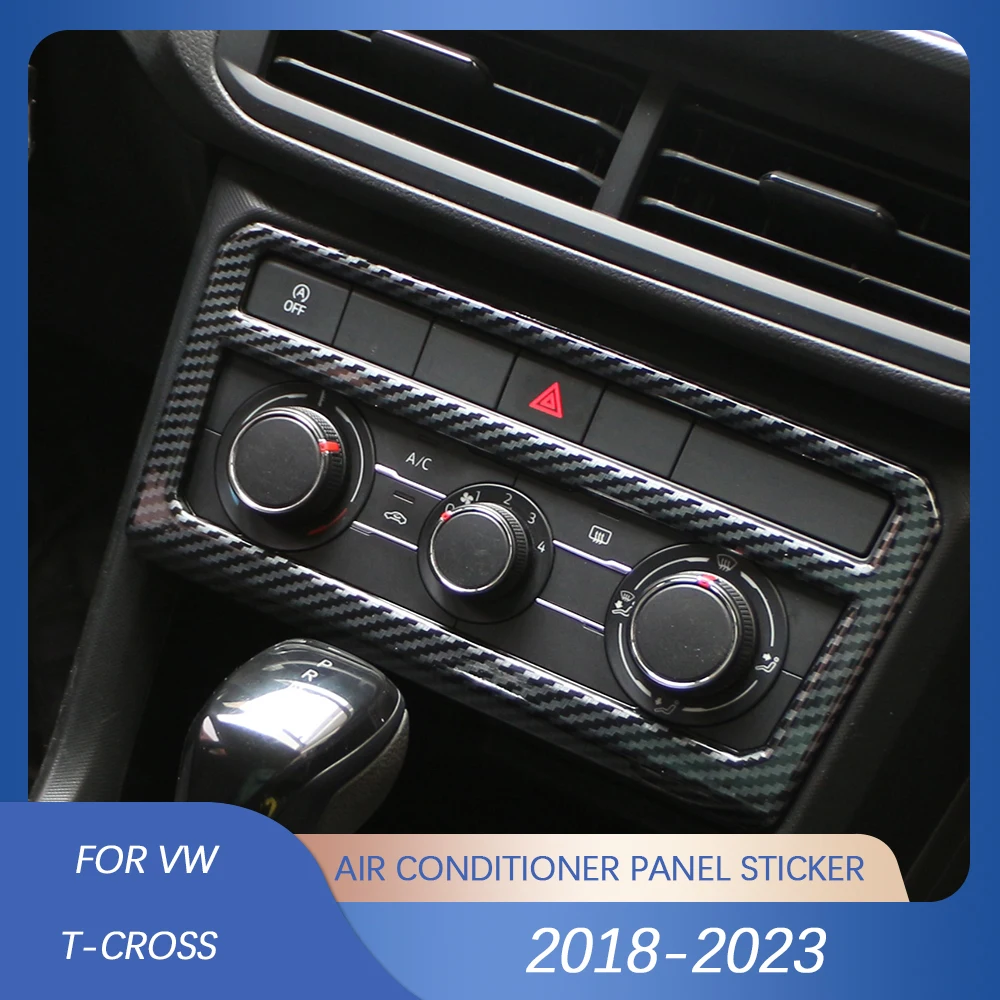 Air Conditioner Control Adjustment Panel Stickers for VW Tcross 2018-2023 Car Ac Knob Panel Cover Trim Carbon Fiber image 6