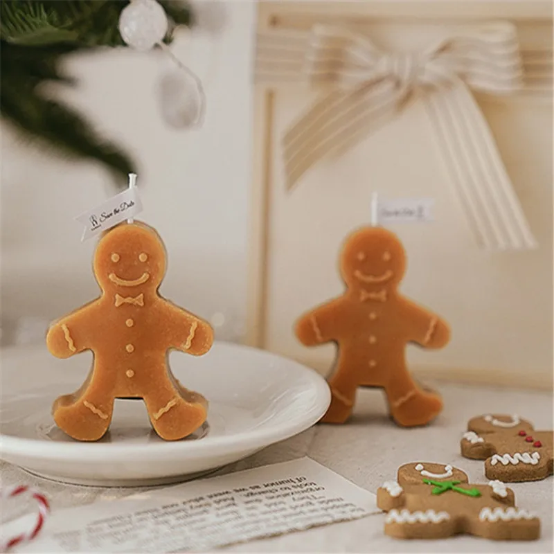 Gingerbread Man Scented Candles Christmas Home Decor Maison Velas 2022 Navidad Party Atmosphere Xmas New Year Room Gifts 2023