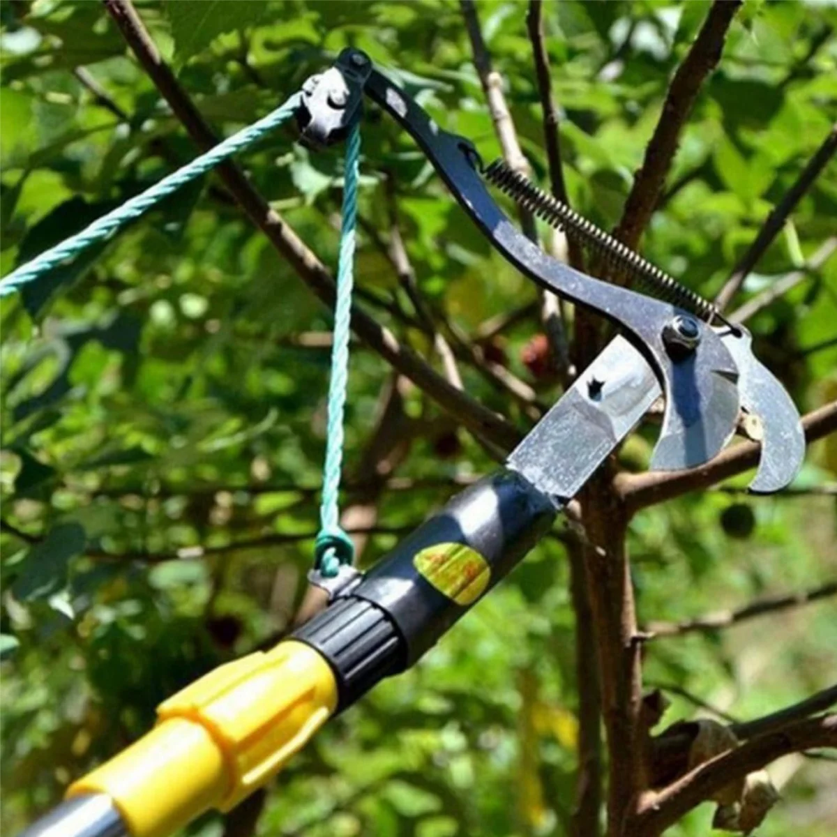 مقص البستنة بحبل خفيف الوزن ومتين ومقص تشذيب النباتات سهل الاستخدام وتصميم بكرة واحدة مريحة #3