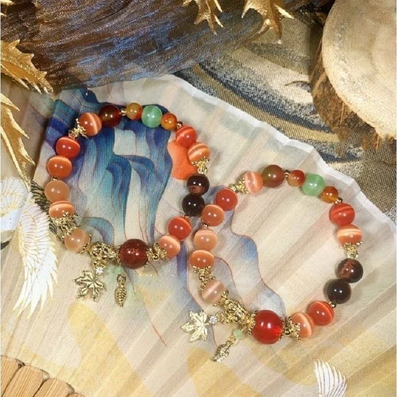 Cosplay property Original God bracelet original fan Original God surrounding retro maple leaf bracelet SEN system