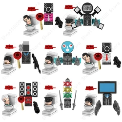 KF6203 Skibidi Toilet Anime Cartoon Bricks Dolls Cameraman Speakerman TV Man Mini Action Toy Figura Building Blocks Gifts