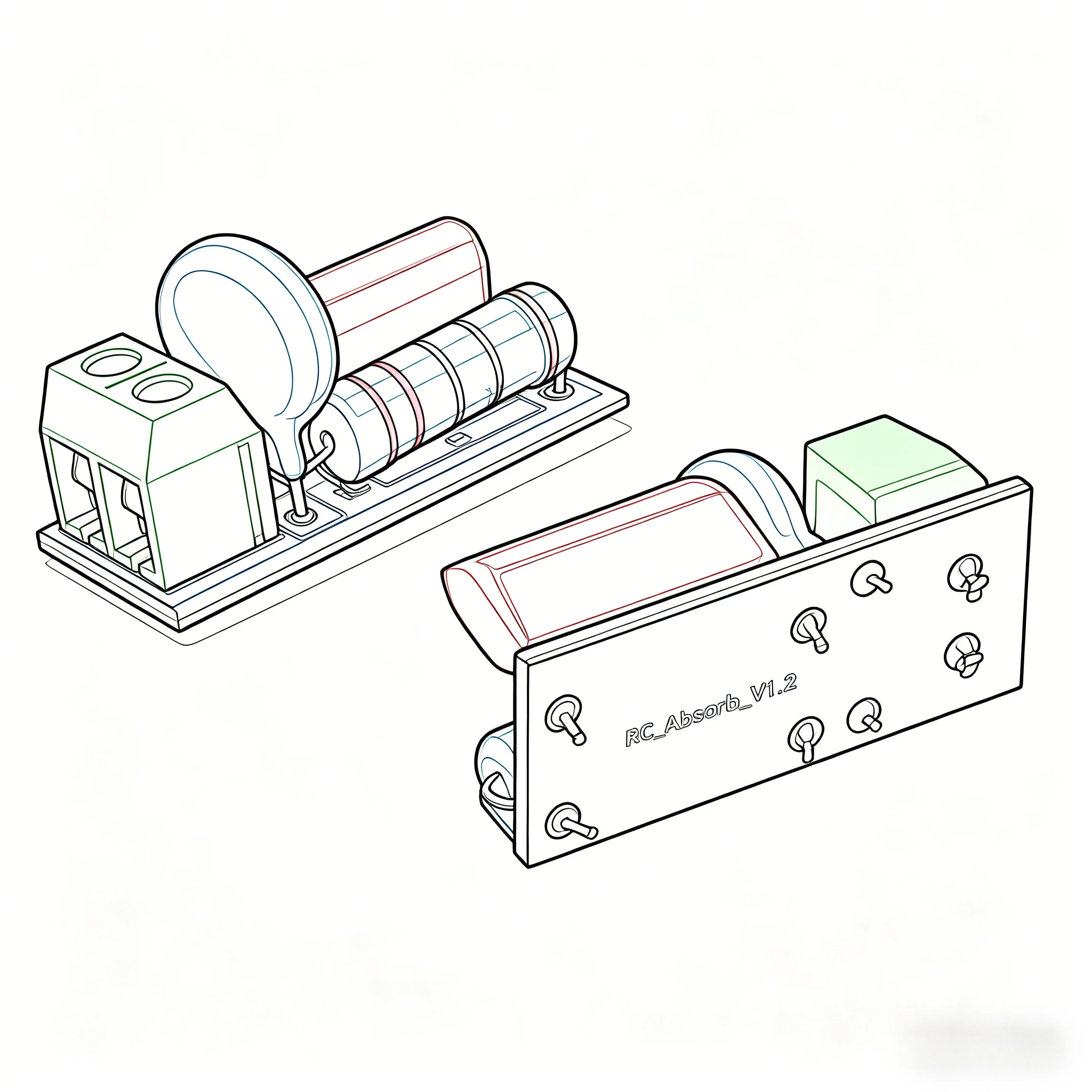 5PCS/Lot AC/DC 5V-400V RC Absorption/Snubber Circuit Module Contact Protection Resistance Surge 6V 9V 12V 24V 110V 220V Relays