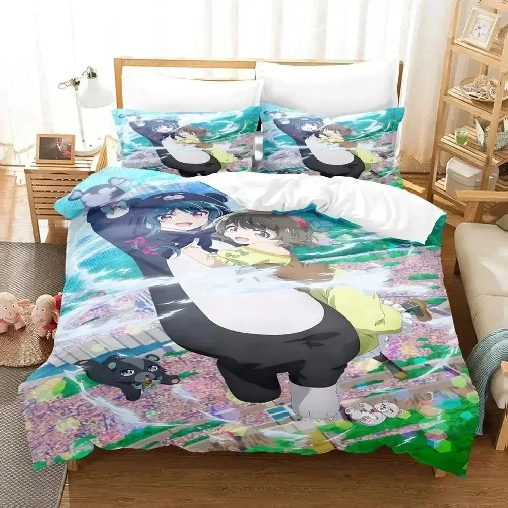

Luxury New 3D Print Anime Kuma Kuma Kuma Bear Bedding Set Boys Girls Twin Queen Size Duvet Cover Kids Adult Home Textileextile