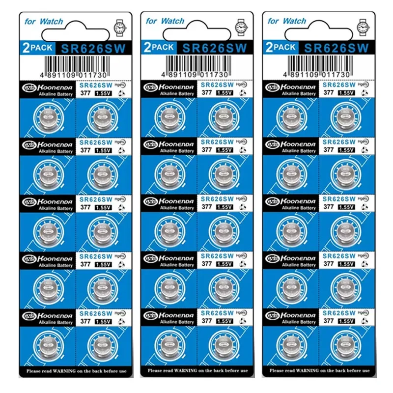 AG4 زر ساعة البطارية الخاصة 377 القلوية SR626SW LR626 SR626 626SW1.5V بطاريات الخلايا لعبة مصباح يدوي صغير ميزان الحرارة #2